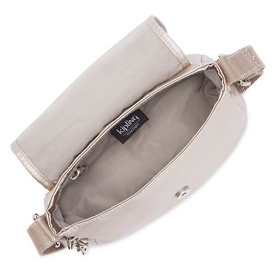 Bolsos Mini Kipling Sabian Metallic Crossbody Beige | MX 1348WN